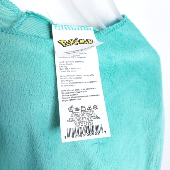 NWT Pokemon Bulbasaur Halloween Costume Jumpsuit Large 10/12 - Picture 8 of 8